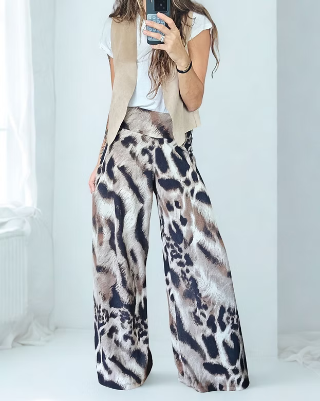 Palazo clásico tigre beige (Sofía)