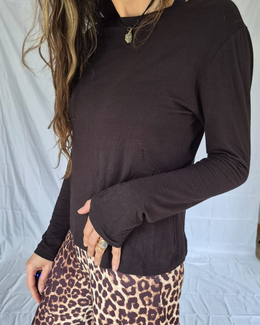 Polera manga larga negro (Modal)