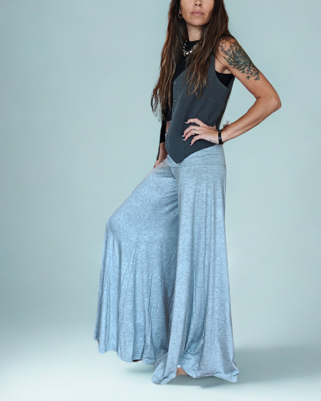 Pata de elefante extra gris claro (Modal, doble pretina)