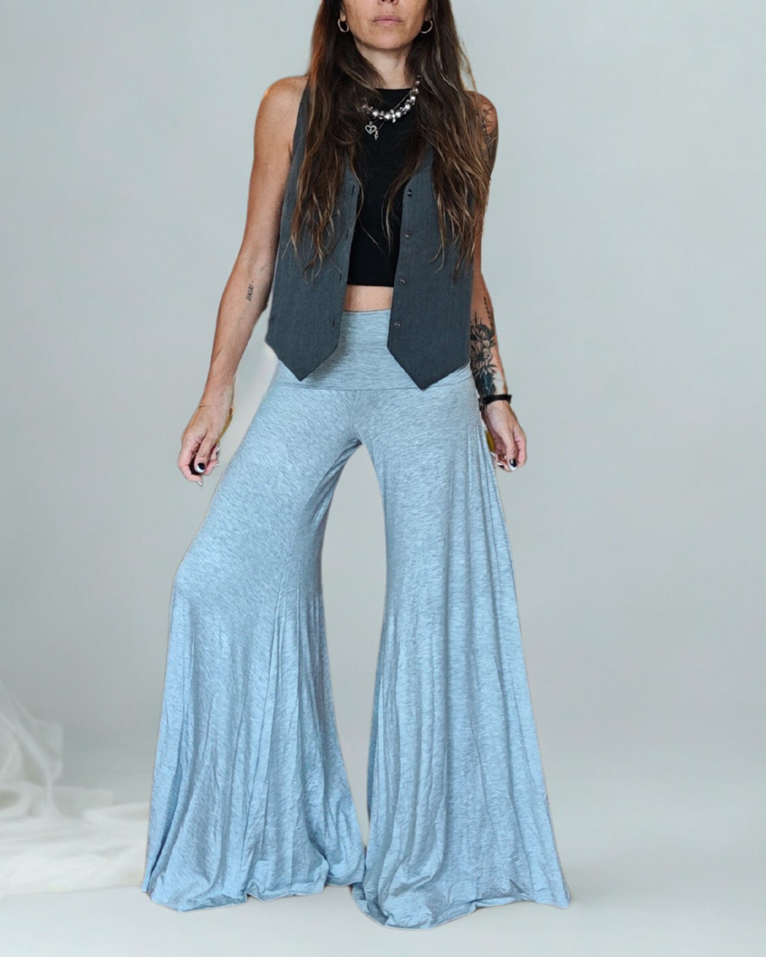 Pata de elefante extra gris claro (Modal, doble pretina)