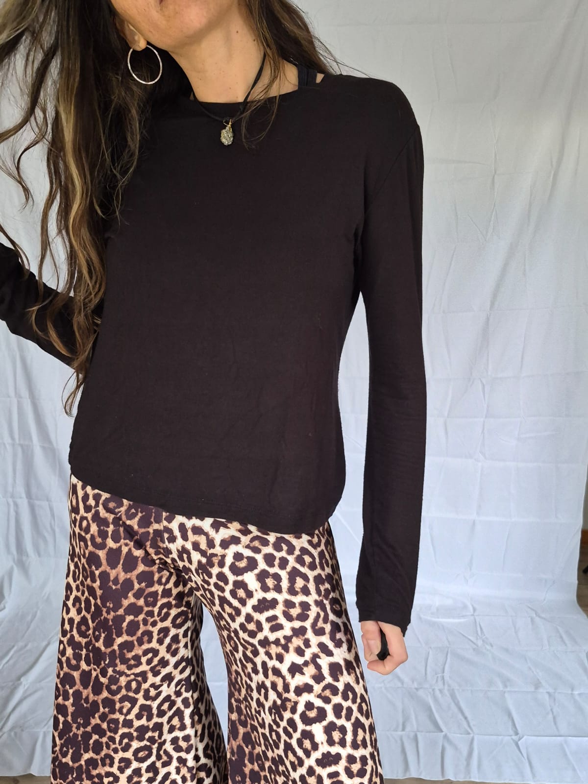 Polera manga larga negro (Modal)
