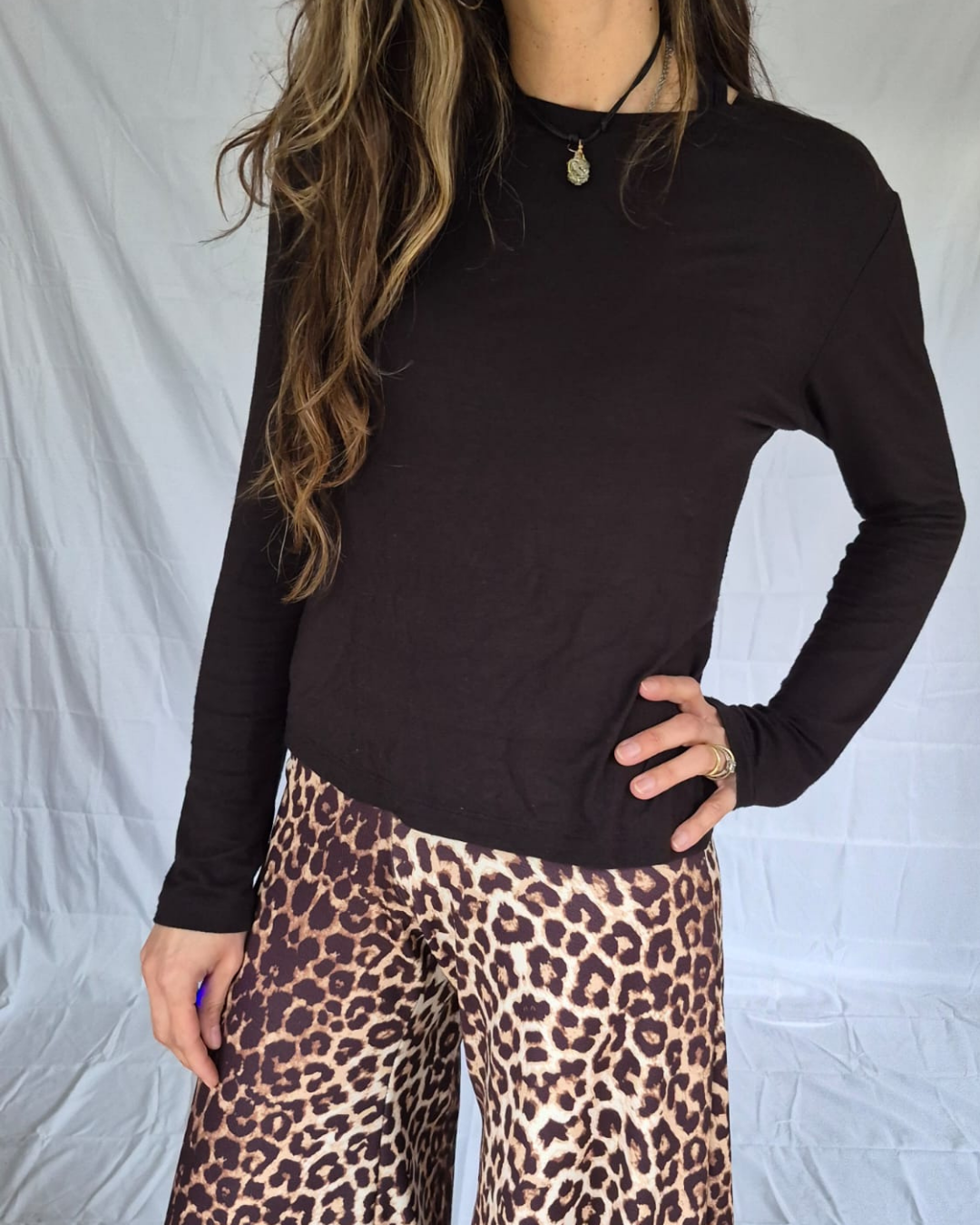 Polera manga larga negro (Modal)